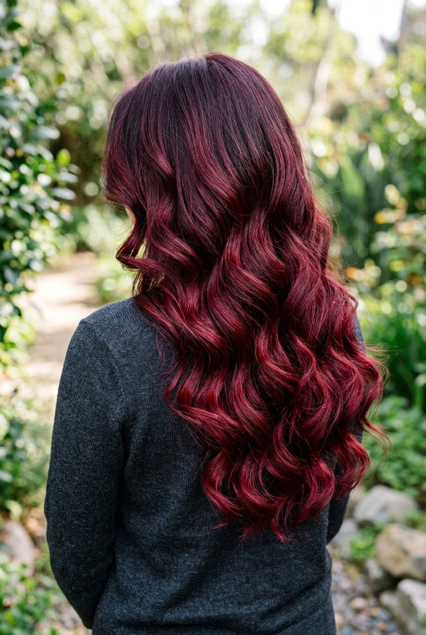 Burgundy ombre long hair - 20 red ombre hair color - 20 red ombre hair color