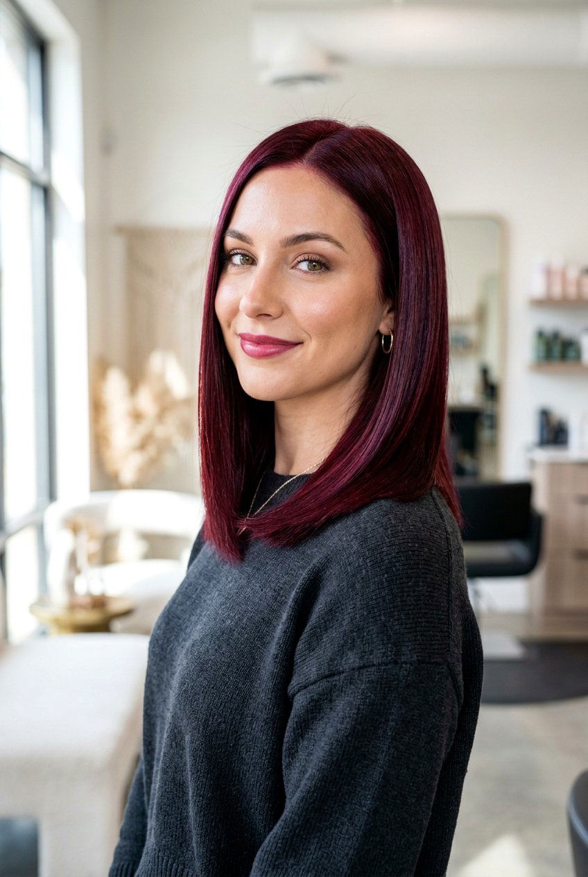 Burgundy red hair color - 20 winter hair color ideas - 20 winter hair color ideas