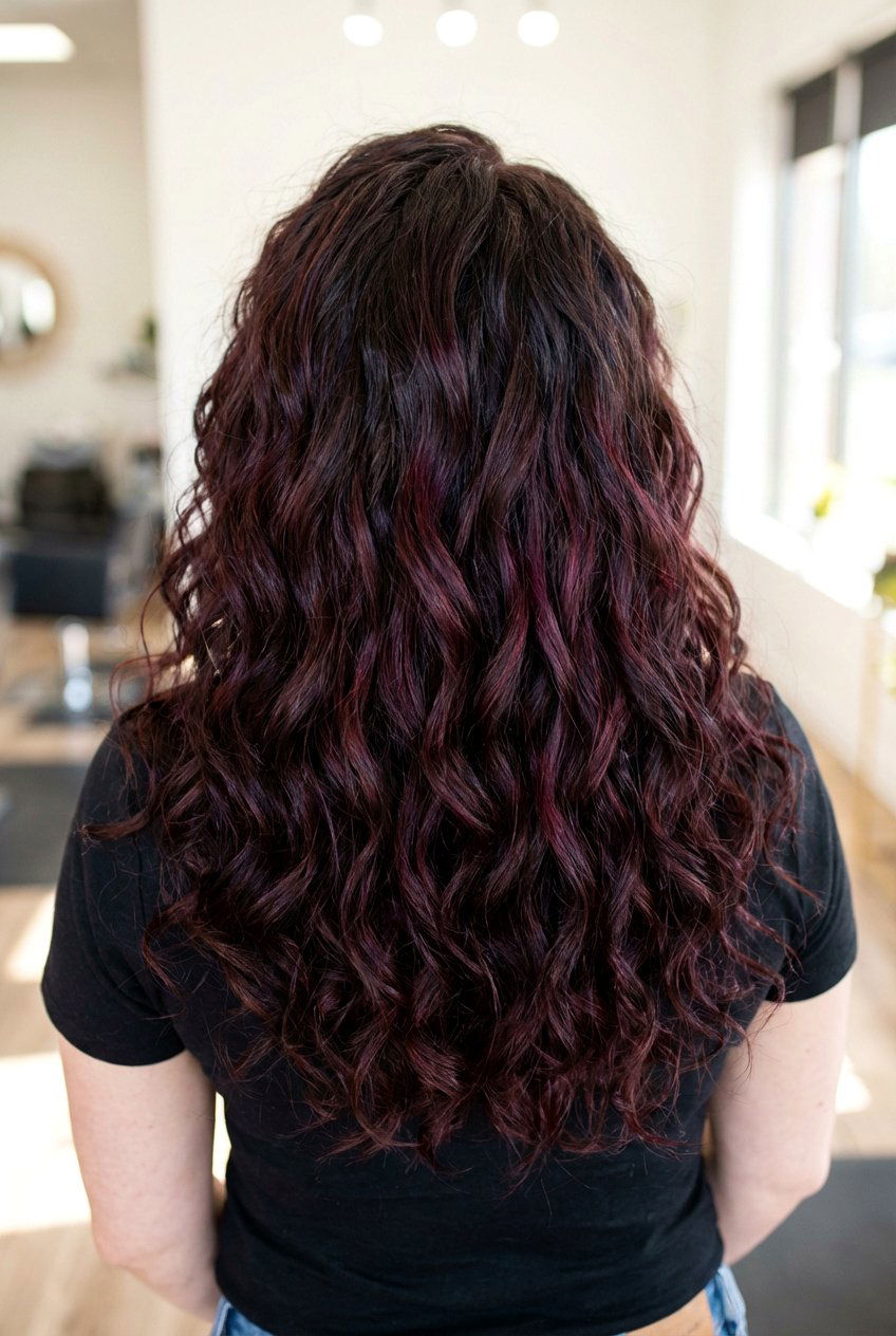 Burgundy red highlights on dark brown hair - 20 brown hair with red highlights - 20 brown hair with red highlights