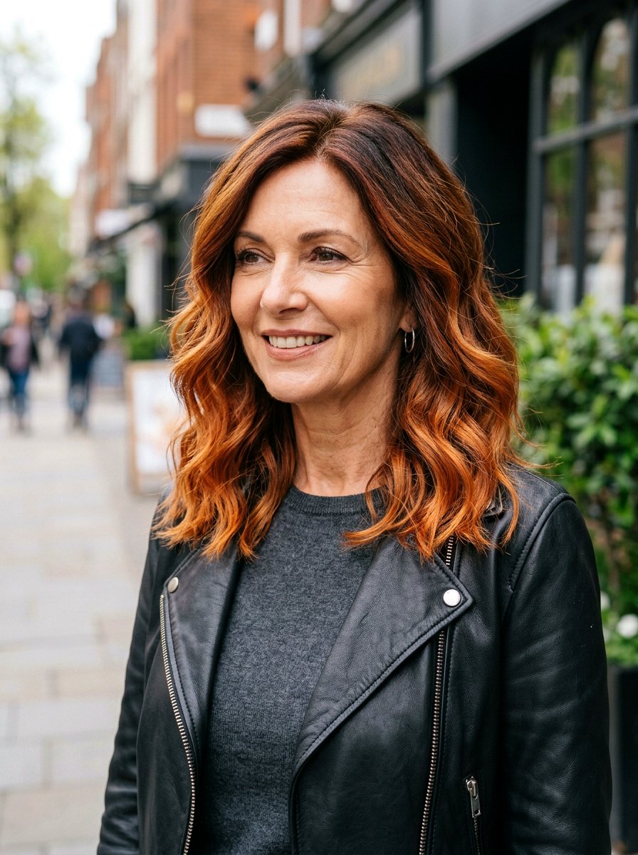 Burnt Orange Ombre - 20 soft copper for mature women - 20 soft copper for mature women