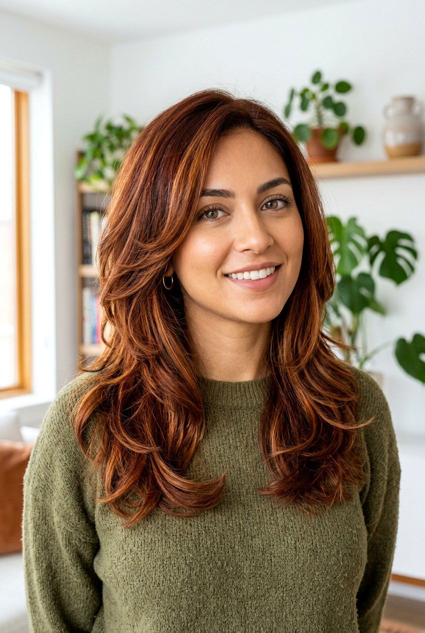 Burnt Sienna Medium Layered Hair - 20 hair color ideas for medium layered hair - 20 hair color ideas for medium layered hair