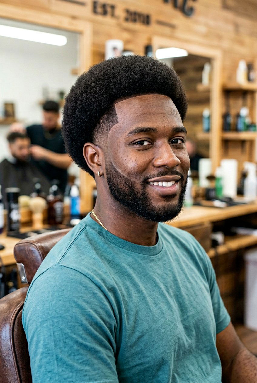 Burst Fade Afro Taper With Line Up - 20 afro taper with line up - 20 afro taper with line up