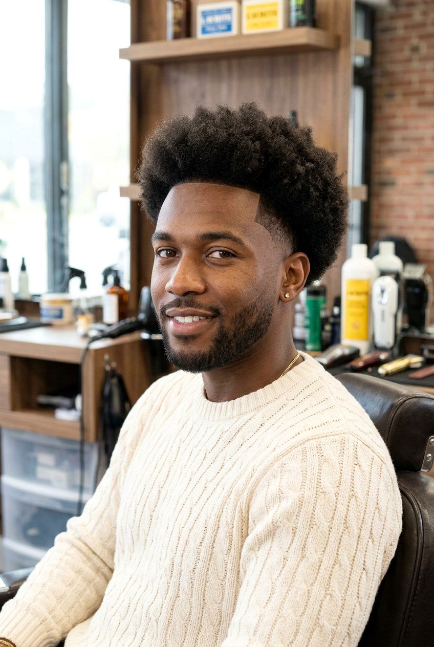 Burst Fade Afro Taper - 20 burst fade afro haircut - 20 burst fade afro haircut