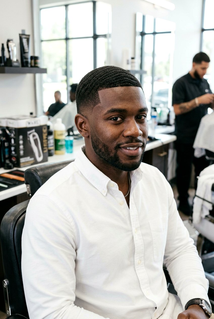 Burst Fade Afro With Waves - 20 burst fade afro haircut - 20 burst fade afro haircut