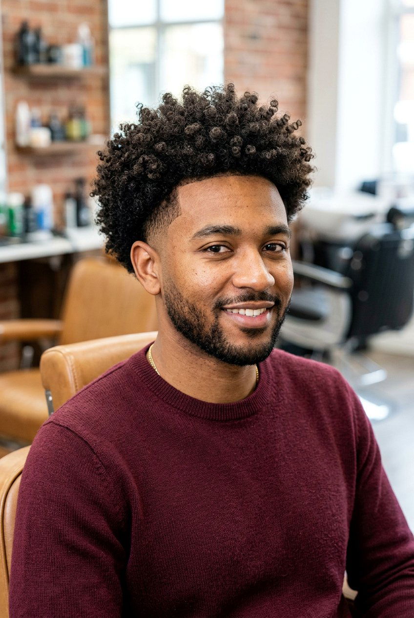 Burst Fade Curly Afro - 20 burst fade afro haircut - 20 burst fade afro haircut