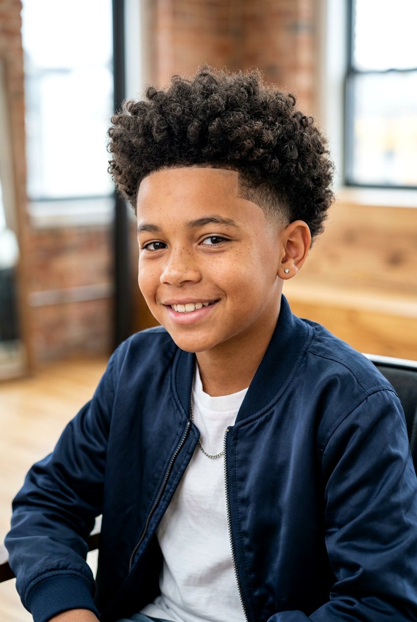 Burst Fade Curly Hair - 20 mixed boys taper curly haircut - 20 mixed boys taper curly haircut