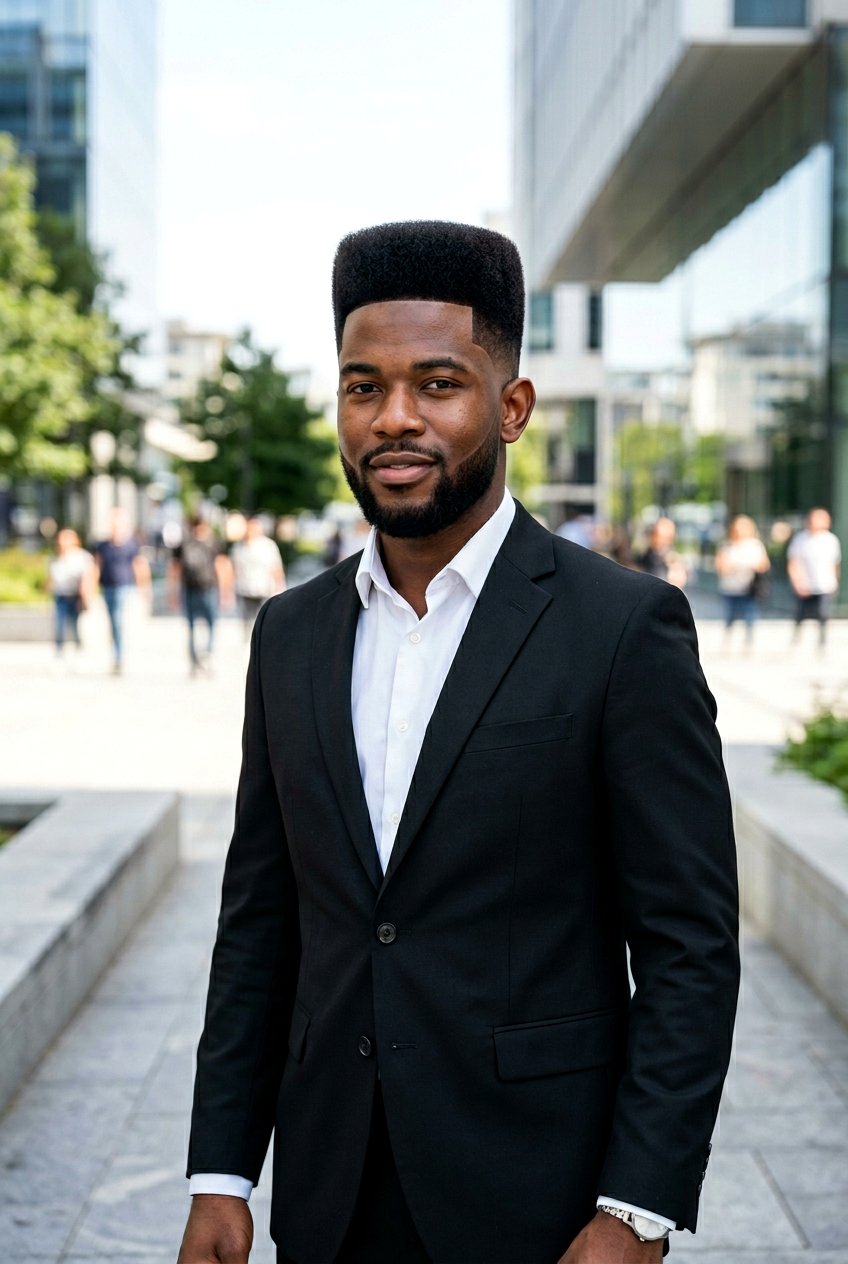 Burst Fade Flat Top Afro - 20 burst fade afro haircut - 20 burst fade afro haircut