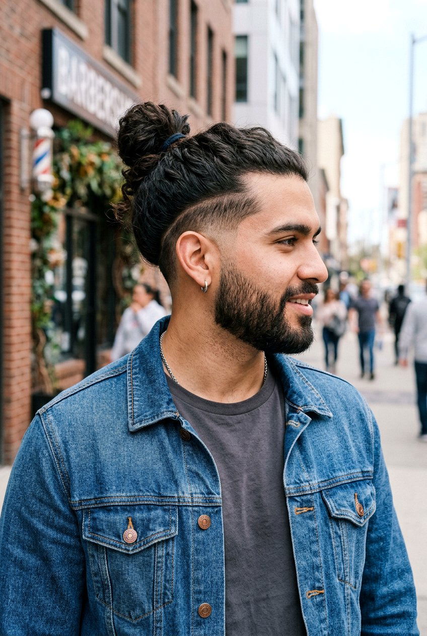 Burst Fade Man Bun - 20 man bun with fade haircut - 20 man bun with fade haircut