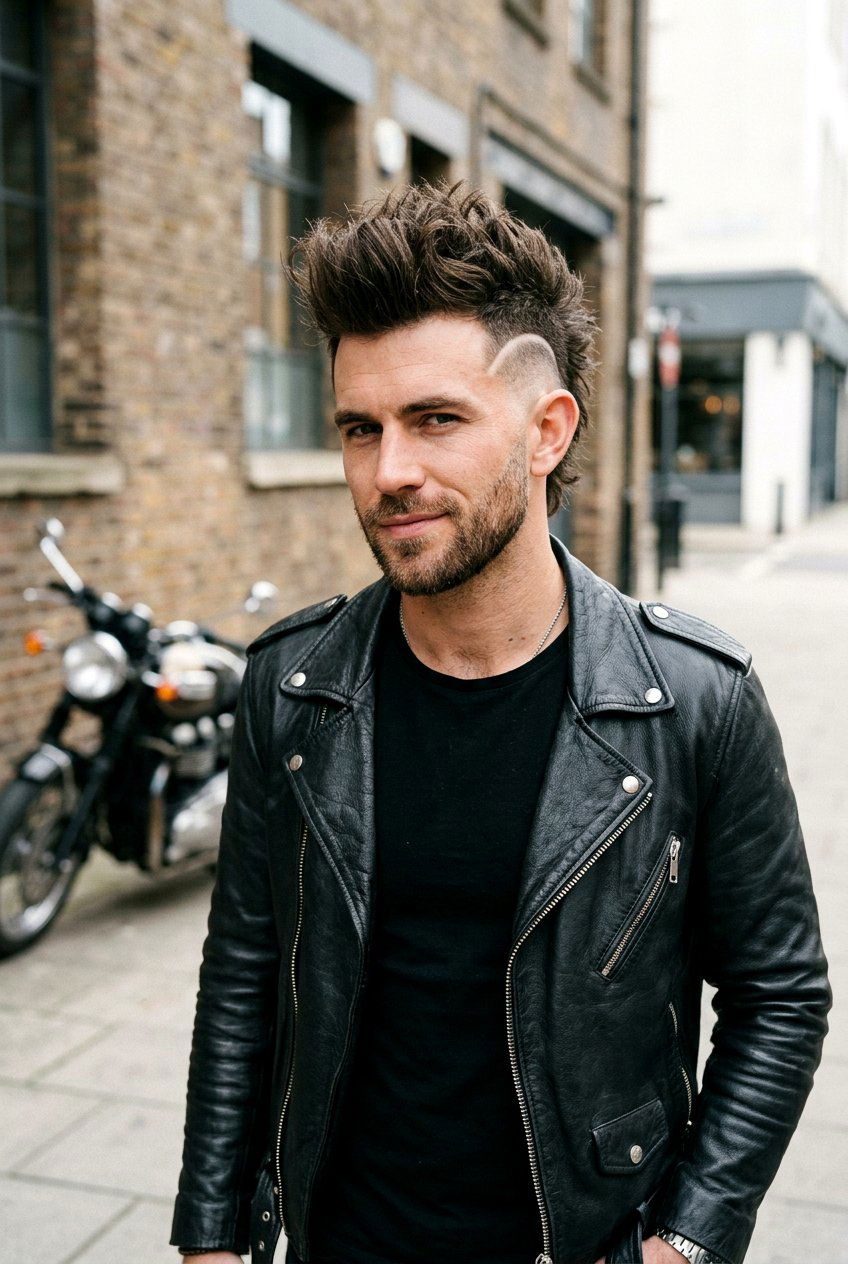 Burst Fade Mohawk - 20 long top short sides haircut men - 20 long top short sides haircut men