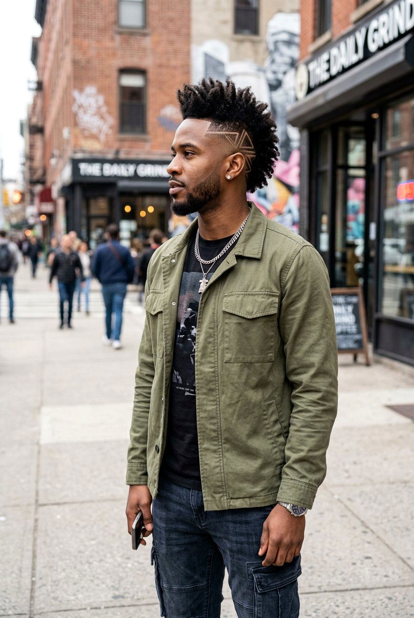 Burst Fade Mohawk With Hair Designs - 20 burst fade mohawk men curly hair - 20 burst fade mohawk men curly hair