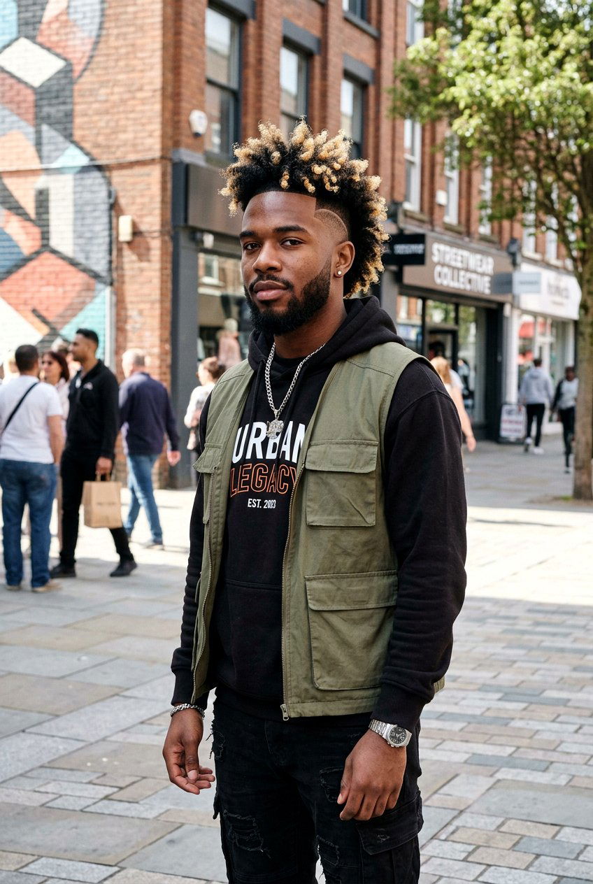 Burst Fade Mohawk With Highlights - 20 burst fade mohawk men curly hair - 20 burst fade mohawk men curly hair