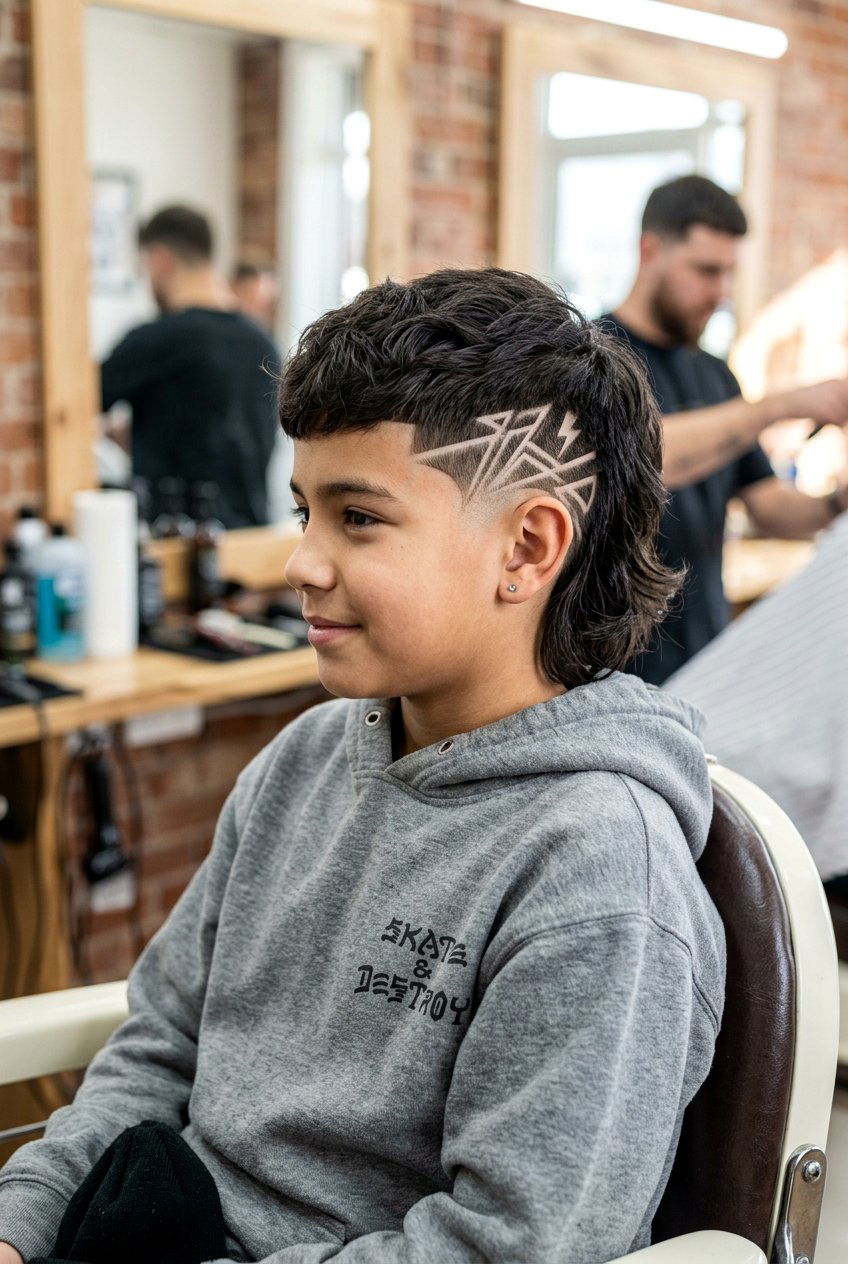 Burst Fade Mullet With Design - 20 boys haircut with burst fade mullet - 20 boys haircut with burst fade mullet