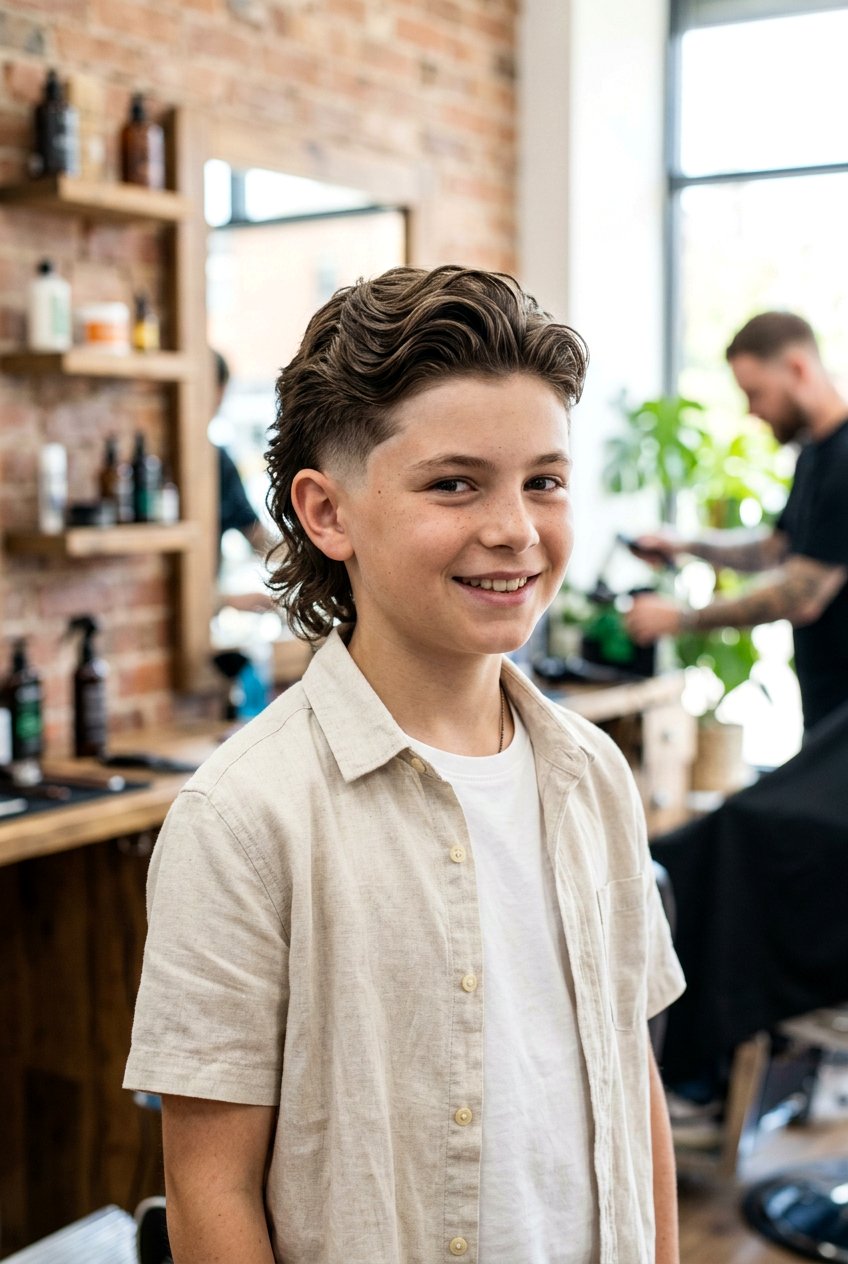 Burst Fade Mullet With Wavy Hair - 20 boys haircut with burst fade mullet - 20 boys haircut with burst fade mullet