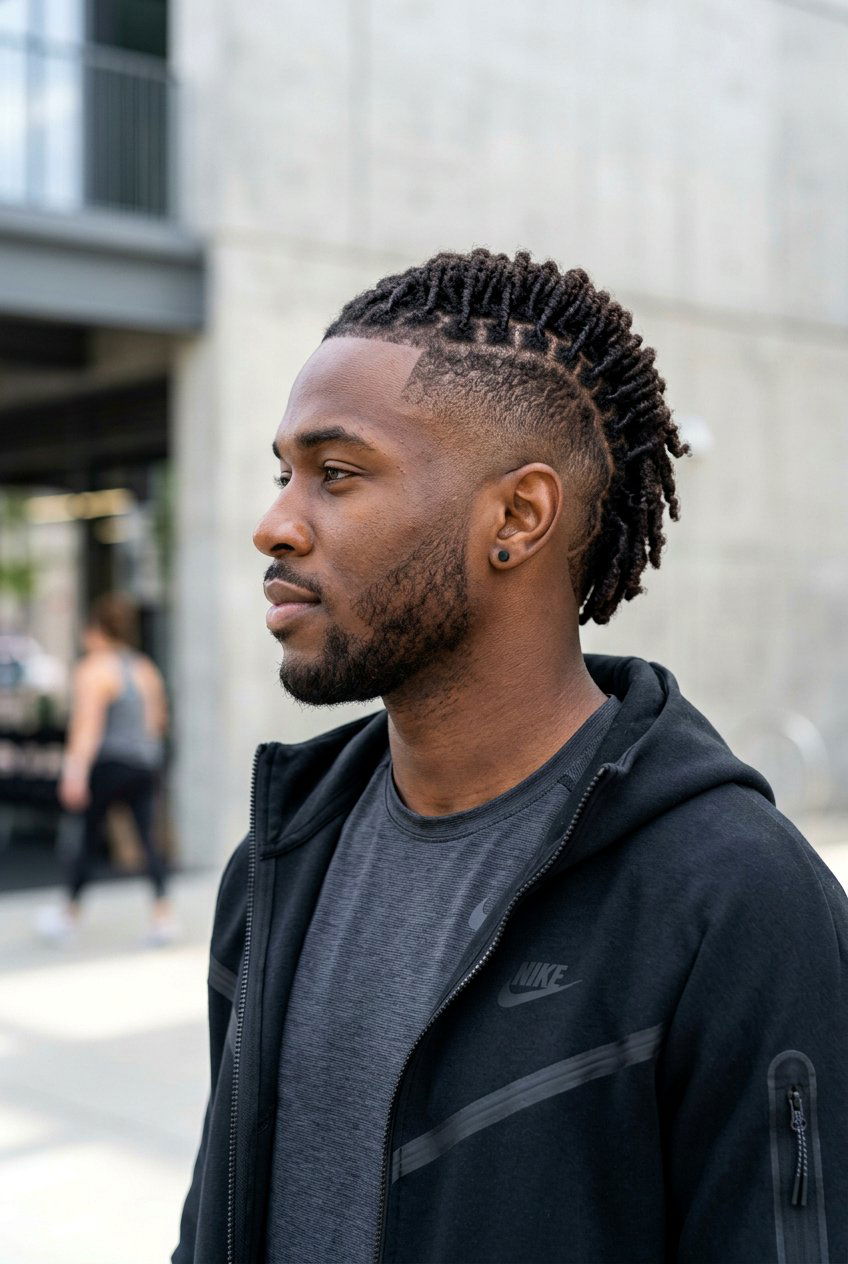 Burst Fade With Short Dreads - 20 short dreads with fade for men - 20 short dreads with fade for men