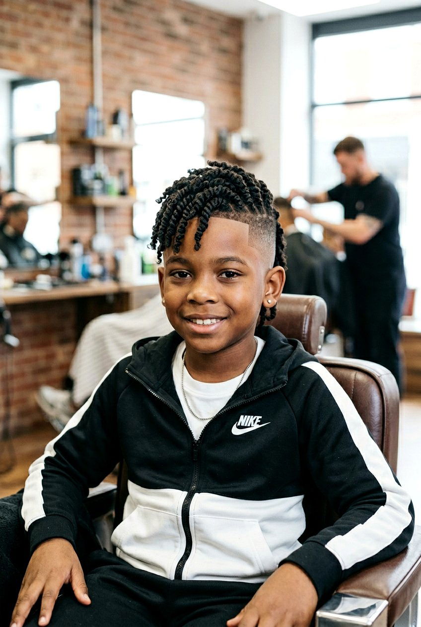 Burst Fade with Curly Top Twists - 20 boys twists with curly top - 20 boys twists with curly top