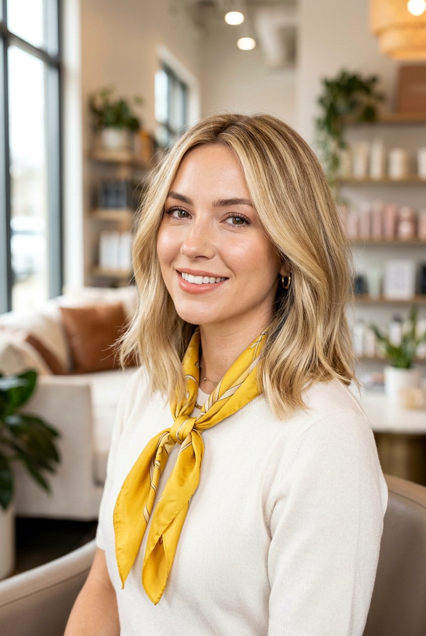 Butter Blonde Gloss On Dry Highlighted Long Bob - 20 blonde gloss for dry highlighted hair - 20 blonde gloss for dry highlighted hair