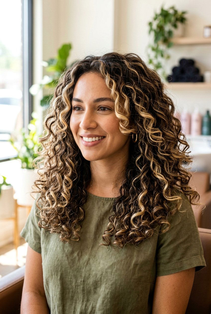 Butter Blonde Highlights on Curly Hair - 20 blonde highlights for curly hair - 20 blonde highlights for curly hair