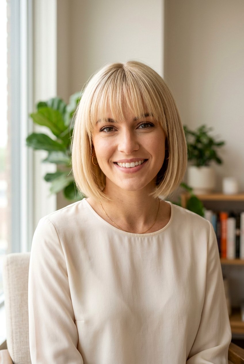 Buttercream Blonde Bob With Bangs - 20 buttercream blonde hair color - 20 buttercream blonde hair color