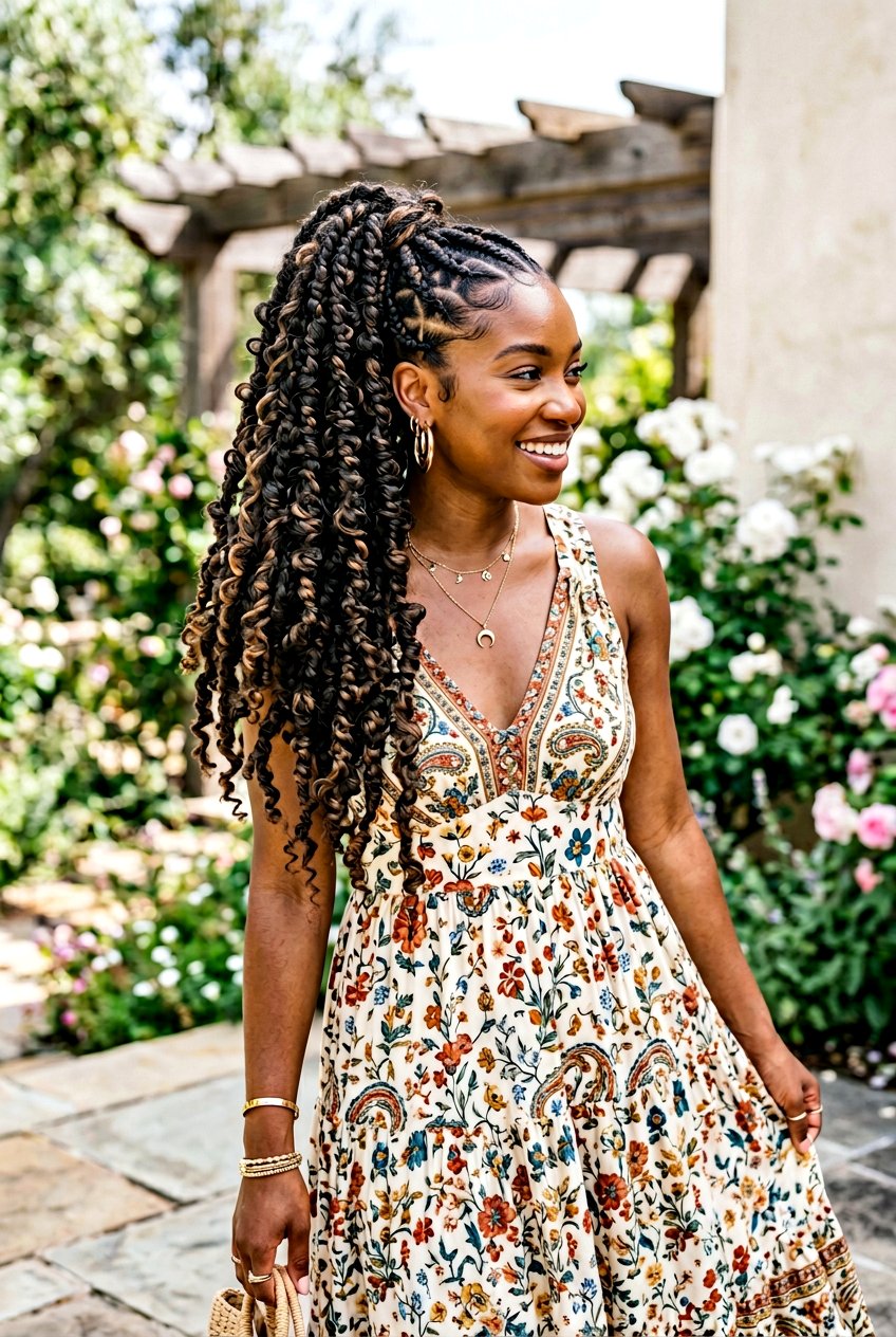 Butterfly Braids Into Ponytail - 20 natural hair ponytail with braids - 20 natural hair ponytail with braids