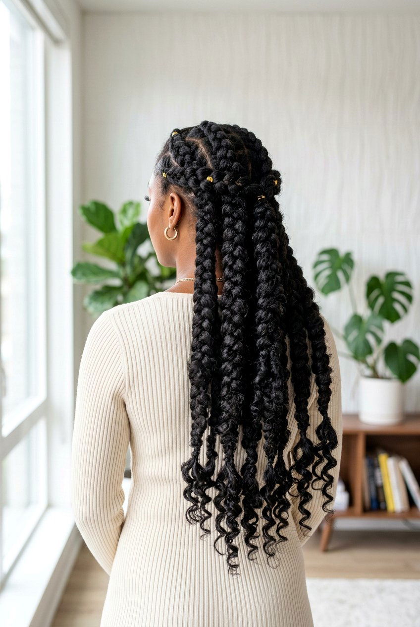 Butterfly Braids on Long Natural Hair - 20 protective styles for long natural hair - 20 protective styles for long natural hair
