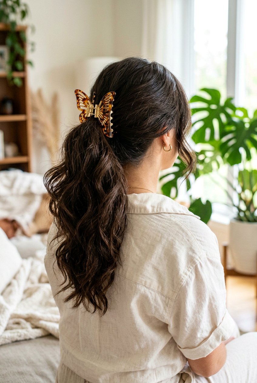 Butterfly Claw Clip Ponytail - 20 butterfly clip ponytail hairstyle - 20 butterfly clip ponytail hairstyle