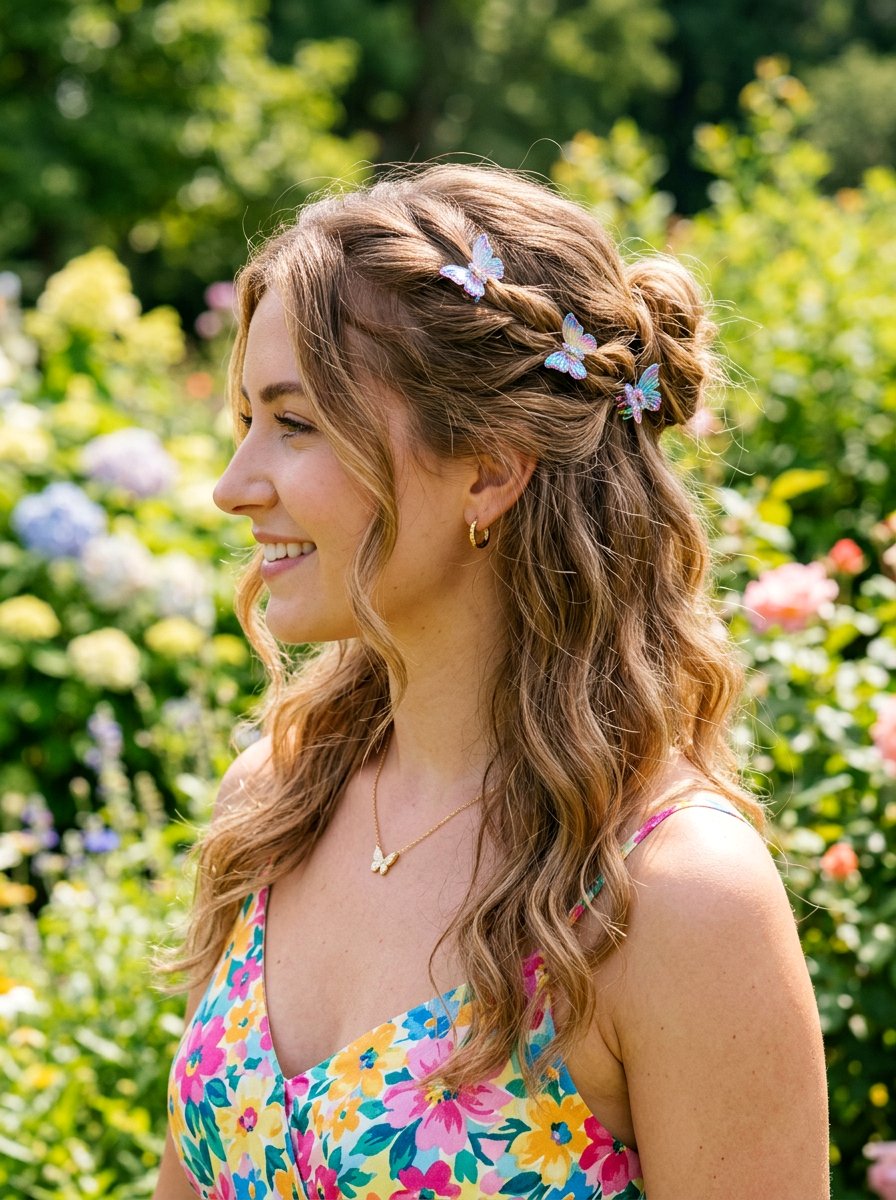 Butterfly Claw Clip Style - 20 y2k claw clip updo - 20 y2k claw clip updo