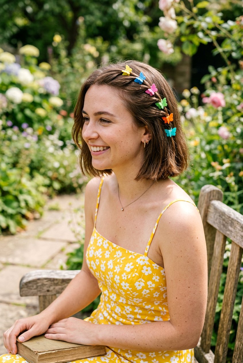 Butterfly Clip Accent - 20 easy claw clip twist for school - 20 easy claw clip twist for school