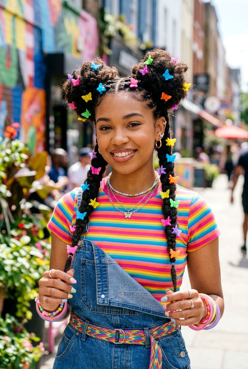 Butterfly Clip Braid Space Buns - 20 festival braid space buns - 20 festival braid space buns