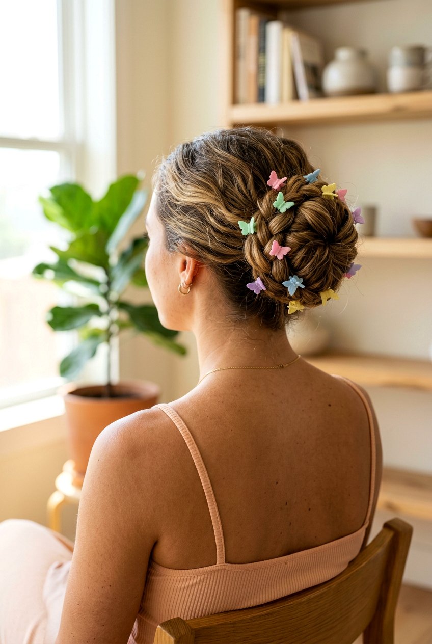 Butterfly Clip Bun - 20 y2k bun with claw clip - 20 y2k bun with claw clip