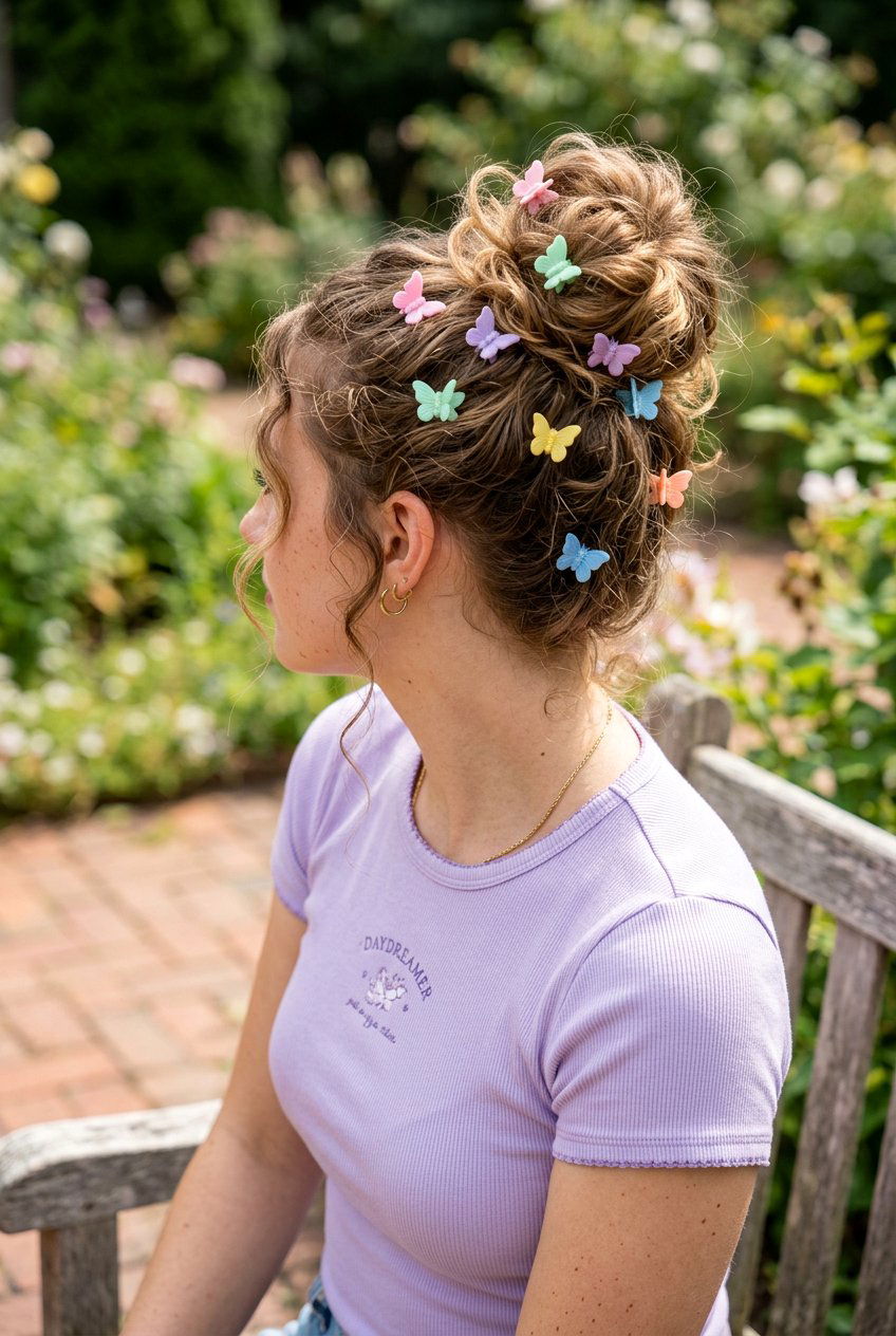 Butterfly Clip Bun - 20 concert bun hairstyles - 20 concert bun hairstyles