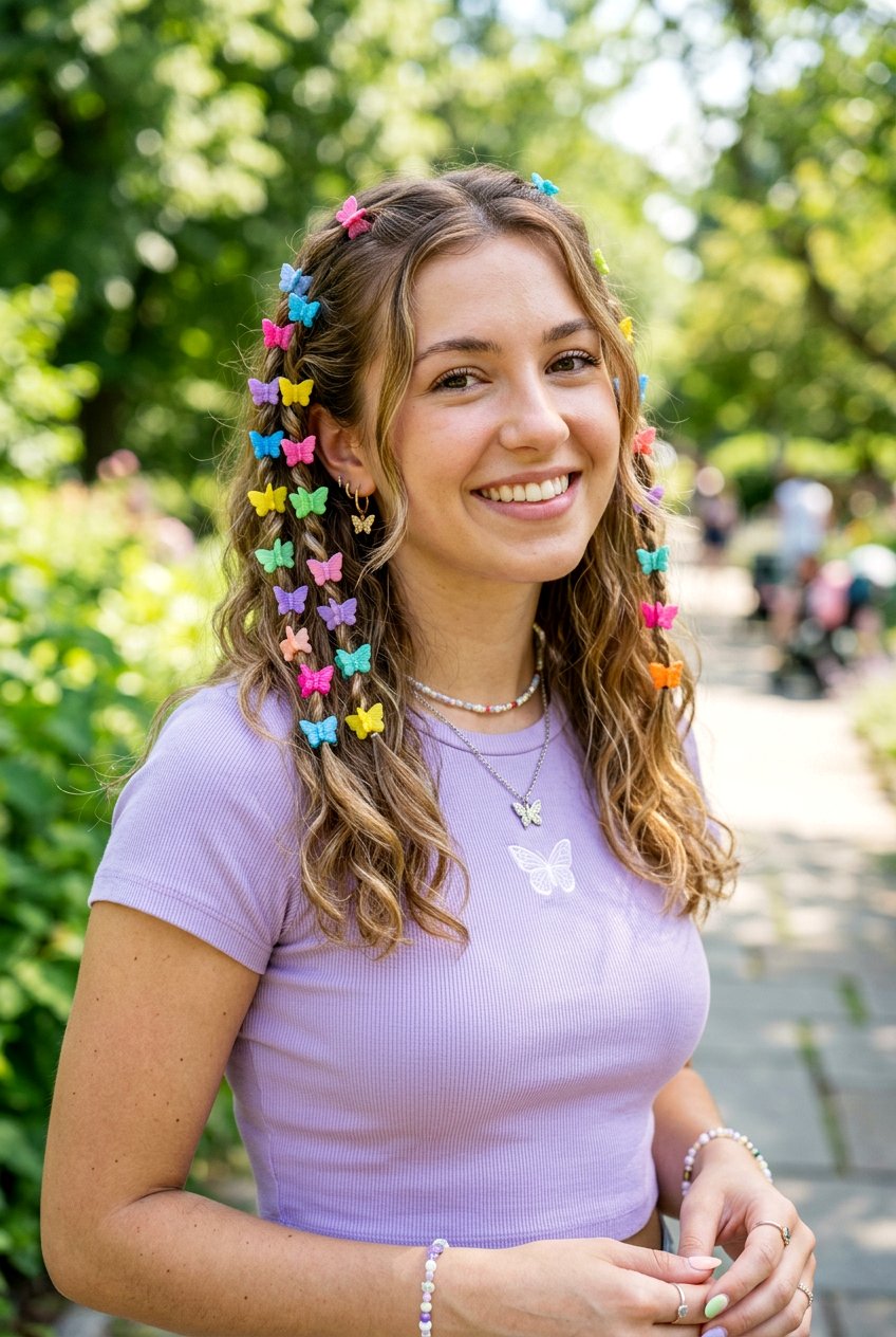 Butterfly Clip Cascade - 20 messy claw clip updo for medium hair - 20 messy claw clip updo for medium hair
