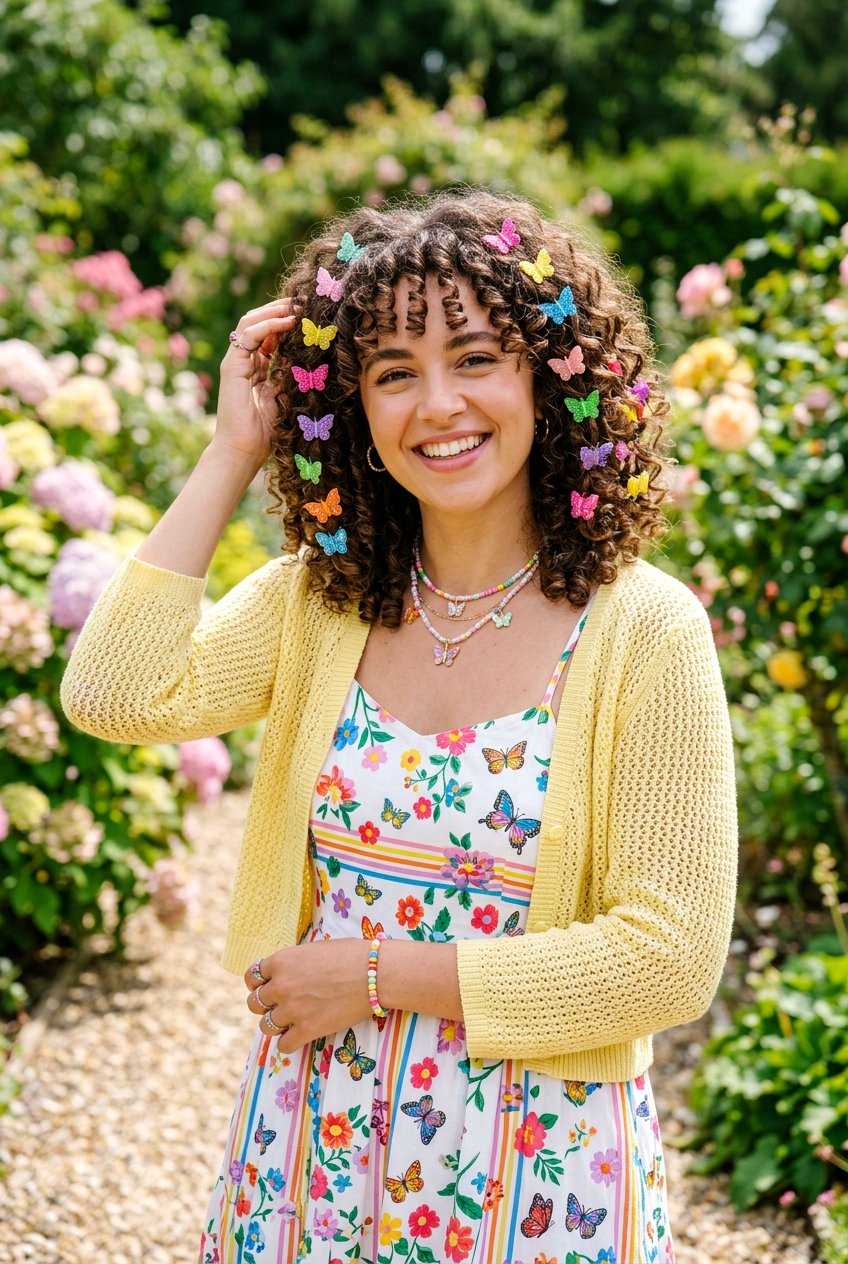 Butterfly Clip Curly Hair - 20 birthday hairstyle for curly shoulder length hair - 20 birthday hairstyle for curly shoulder length hair