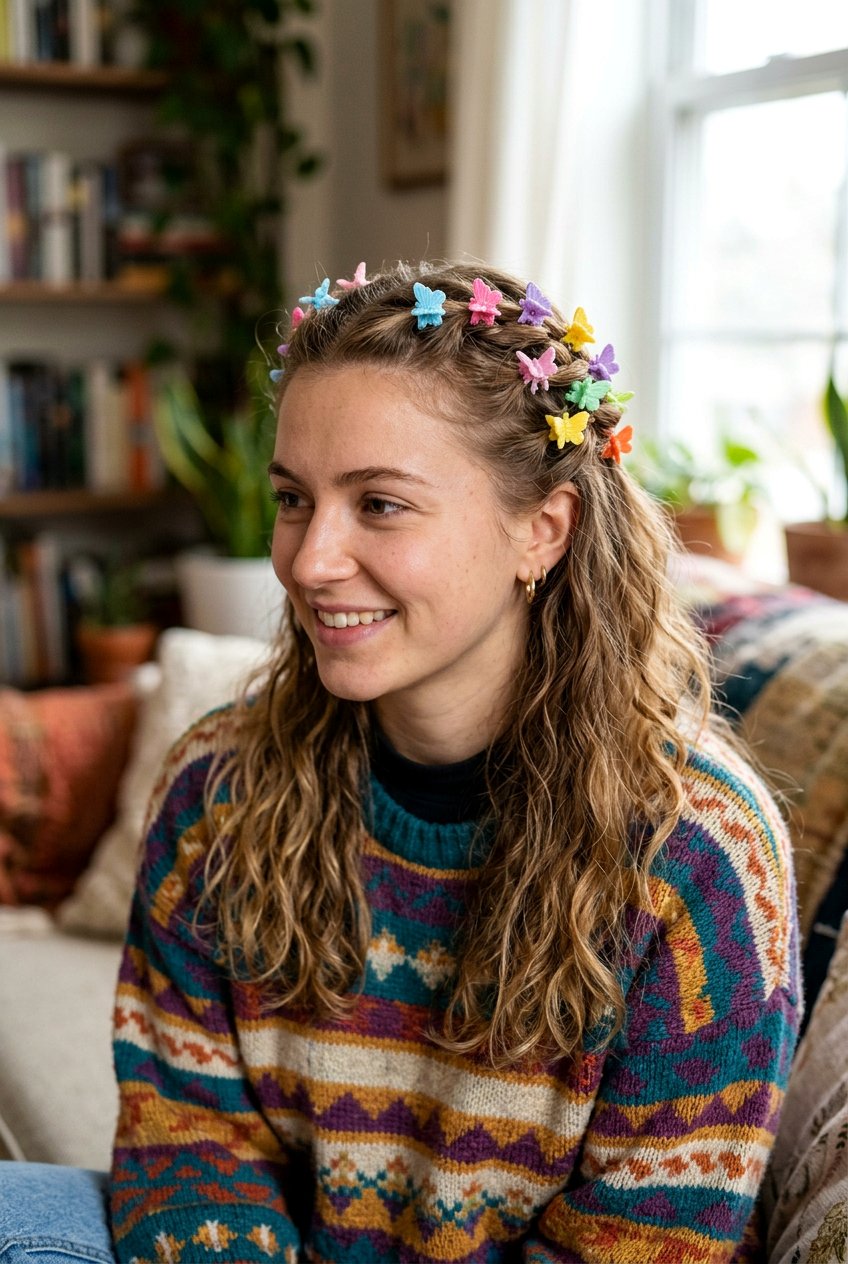 Butterfly Clip Style - 20 easy library hairstyle for college girls - 20 easy library hairstyle for college girls