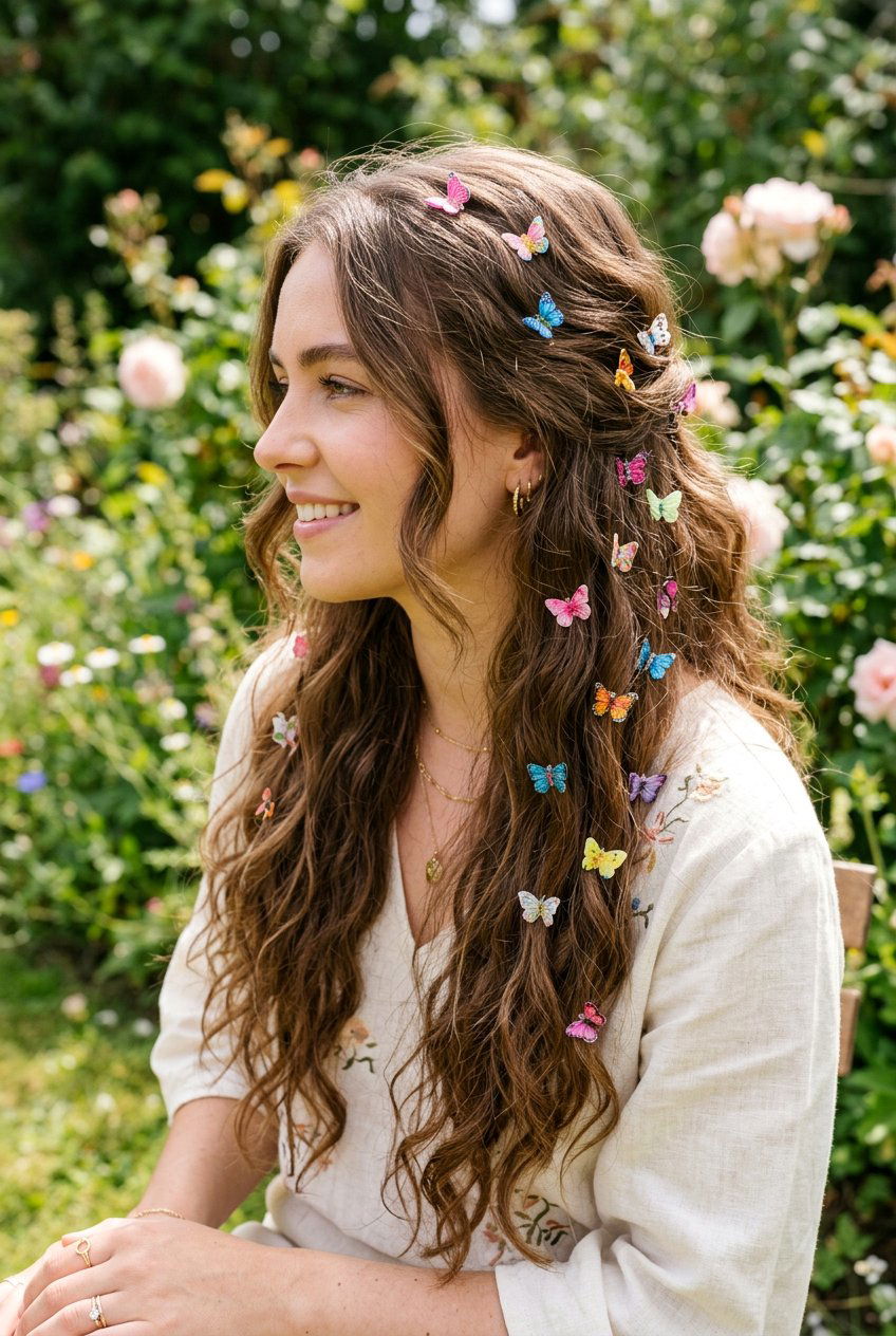 Butterfly Clips Hairstyle - 20 boho hairstyles for long hair - 20 boho hairstyles for long hair
