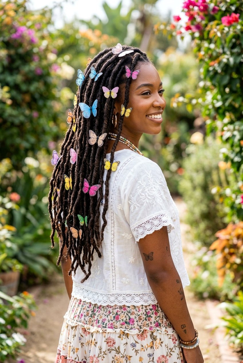 Butterfly Clips On Faux Locs - 20 butterfly clip hairstyles - 20 butterfly clip hairstyles