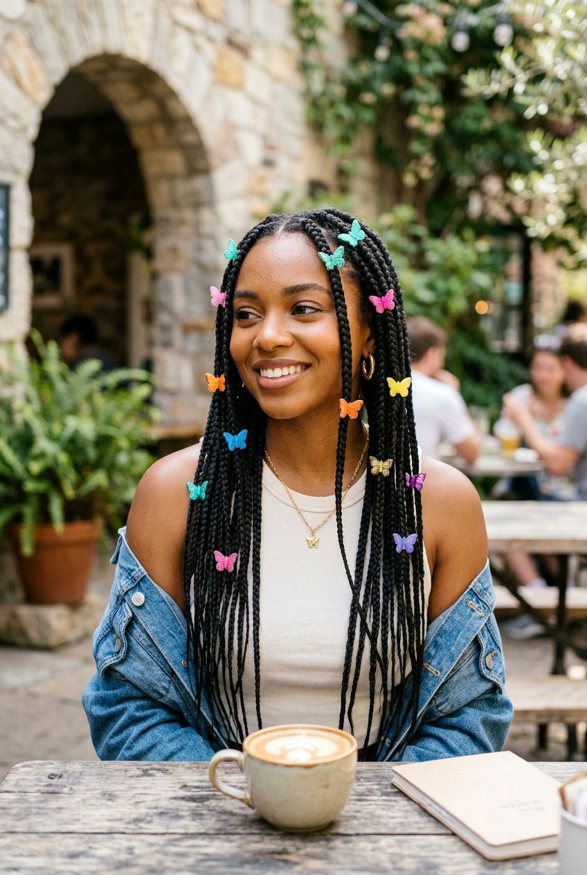 Butterfly Clips On Protective Braids - 20 butterfly clip hairstyles - 20 butterfly clip hairstyles