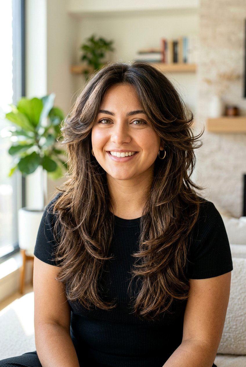 Butterfly Cut - 20 hairstyles for chubby faces - 20 hairstyles for chubby faces