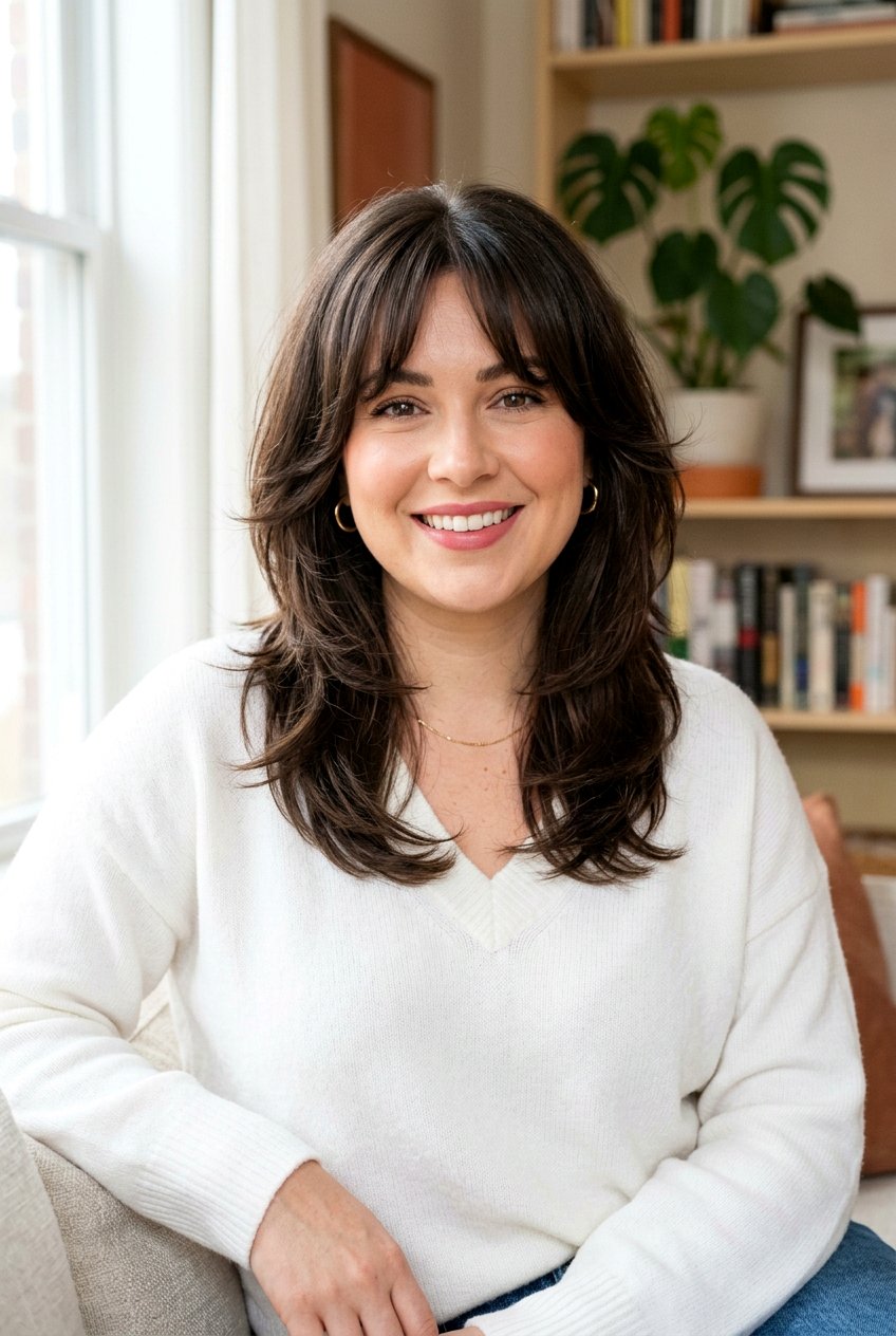 Butterfly Cut For Round Face - 20 medium butterfly haircut with curtain bangs - 20 medium butterfly haircut with curtain bangs