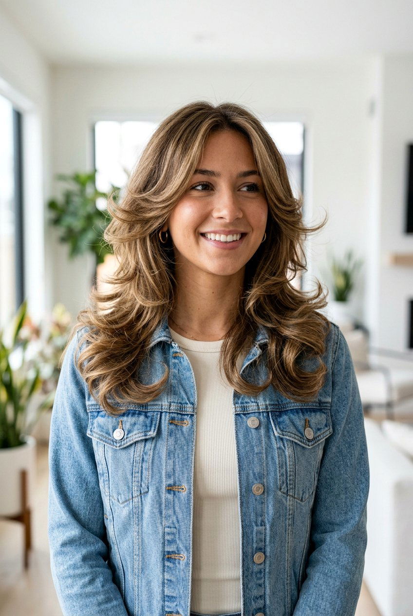 Butterfly Cut Layered Blowout - 20 photo shoot blowout hairstyle - 20 photo shoot blowout hairstyle