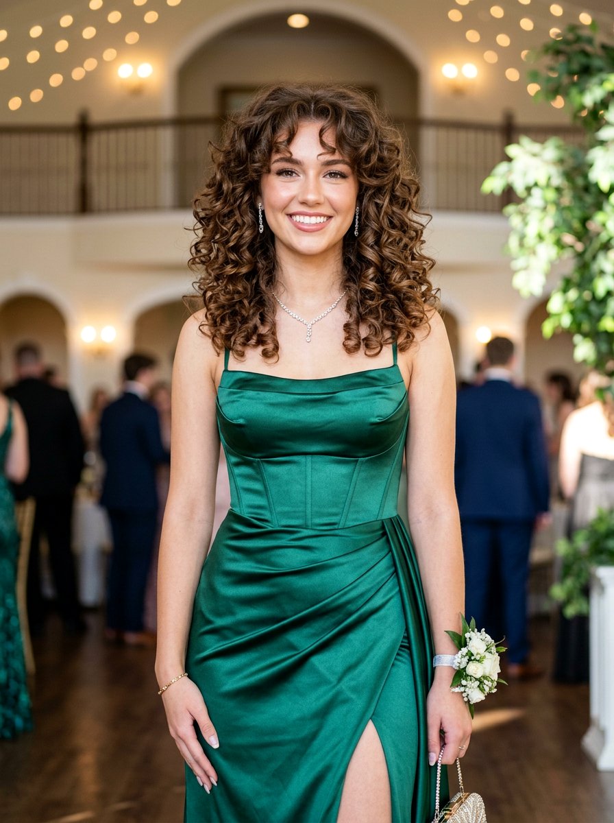 Butterfly Cut With Curls Prom Hairstyle - 20 viral prom hairstyle ideas - 20 viral prom hairstyle ideas