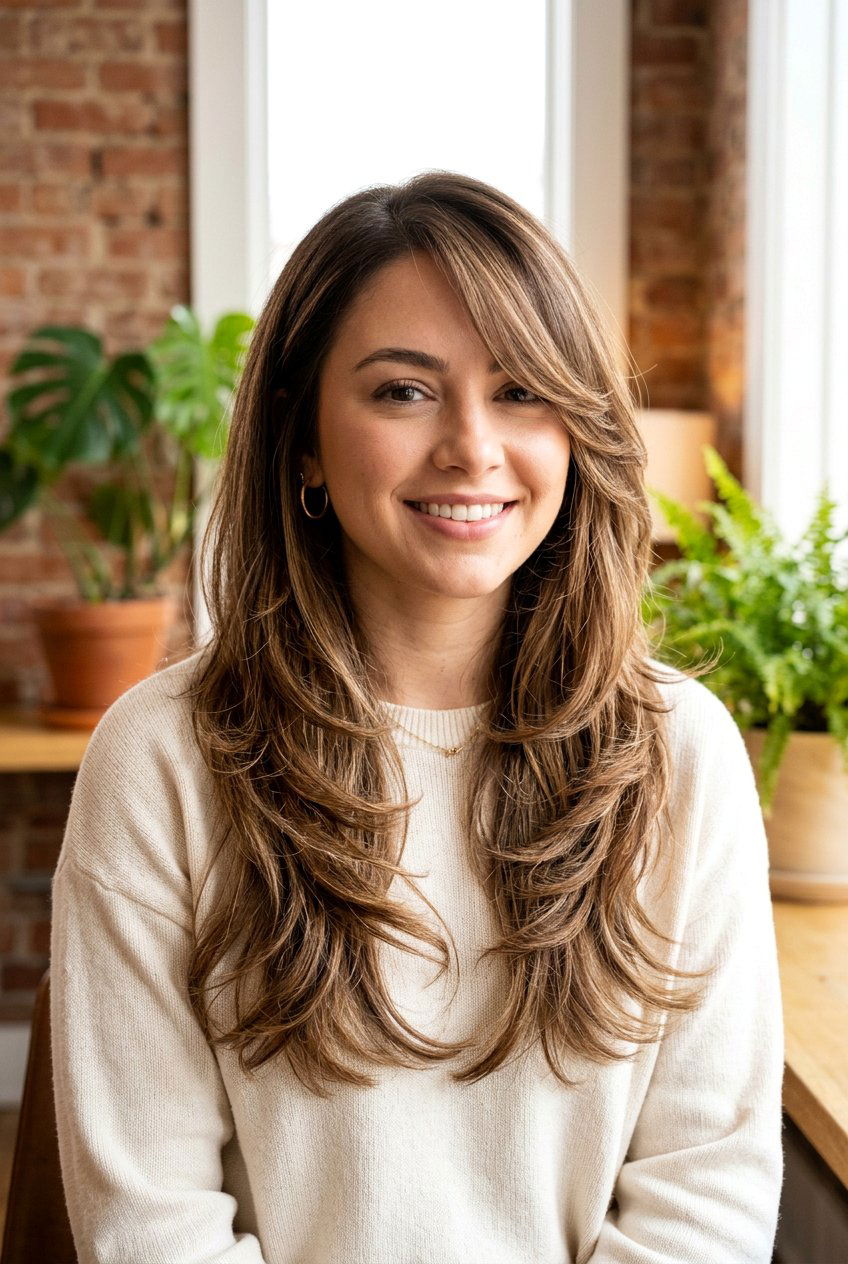 Butterfly Cut With Side Bangs - 20 butterfly layers for long hair - 20 butterfly layers for long hair