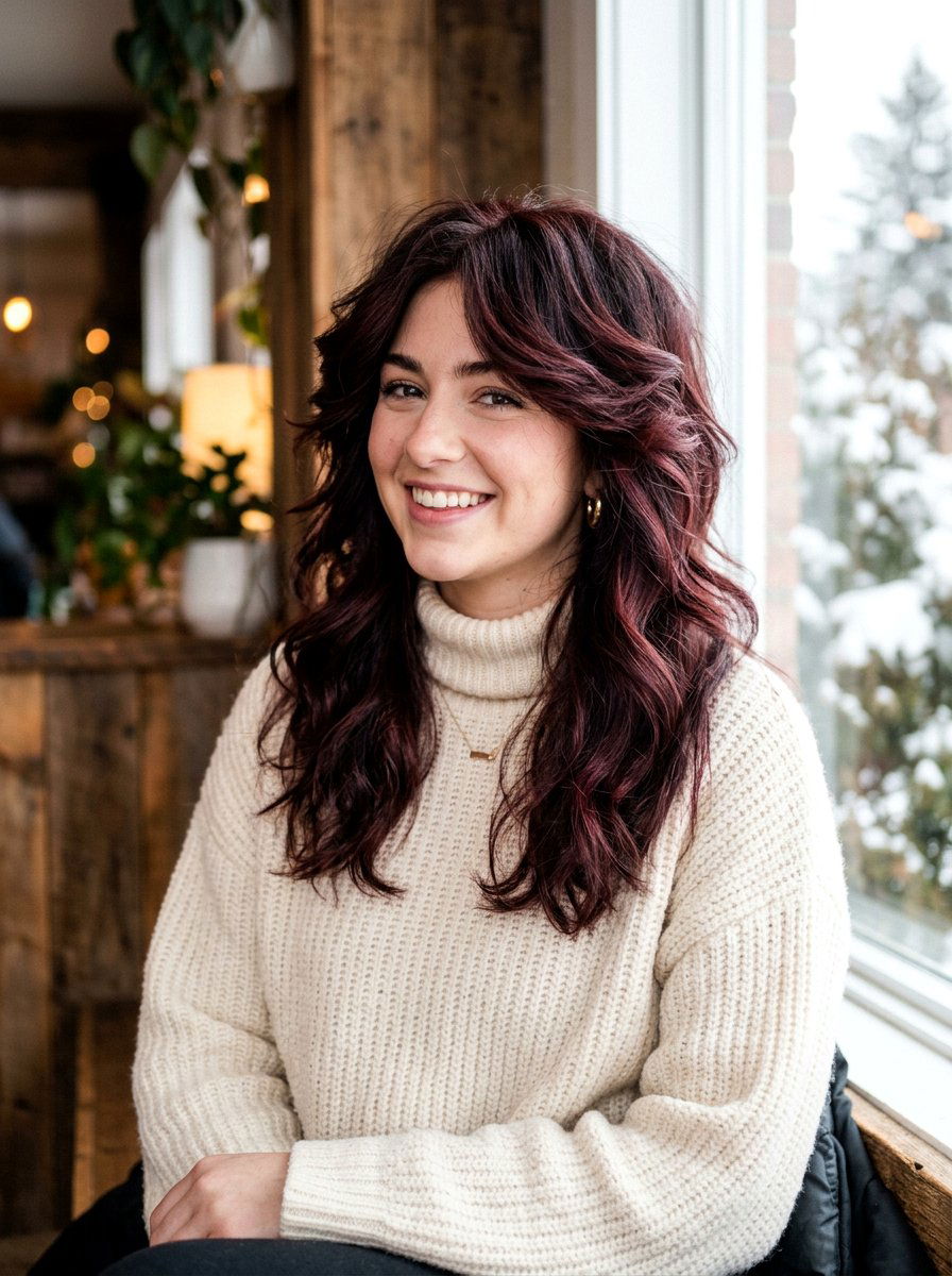 Butterfly Haircut With Cherry Cola Highlights - 20 winter cherry cola highlights - 20 winter cherry cola highlights