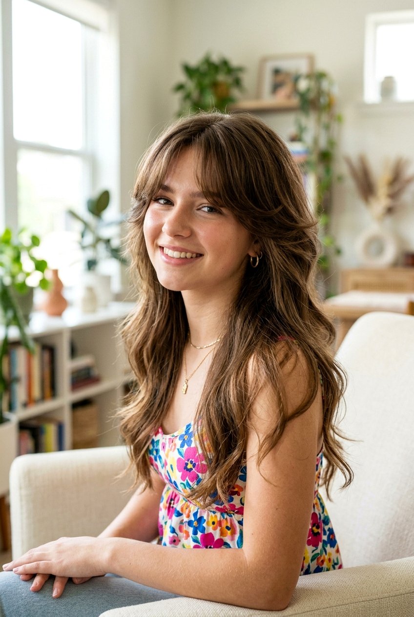 Butterfly Haircut With Curtain Bangs - 20 long haircut for teenage girls with curtain bangs - 20 long haircut for teenage girls with curtain bangs