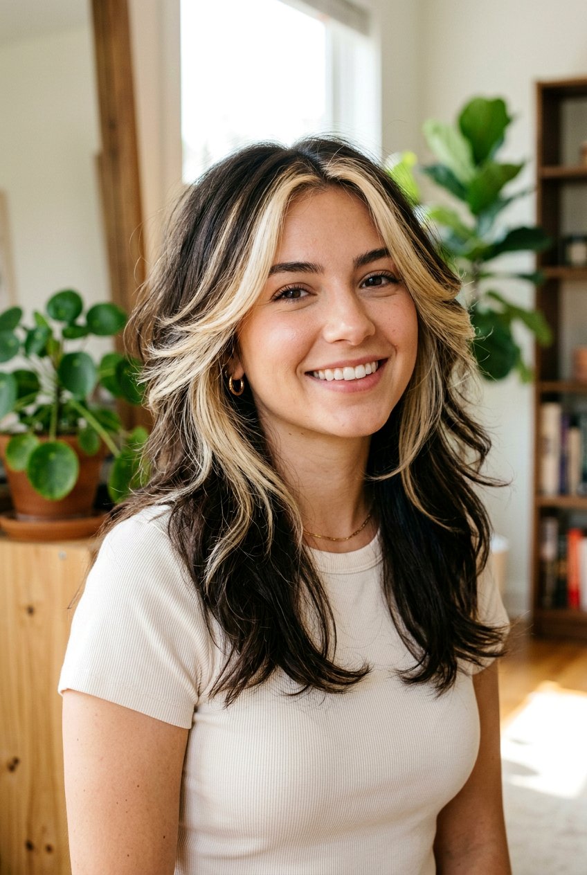 Butterfly Haircut With Face Framing Highlights - 20 mom butterfly haircut for long hair - 20 mom butterfly haircut for long hair