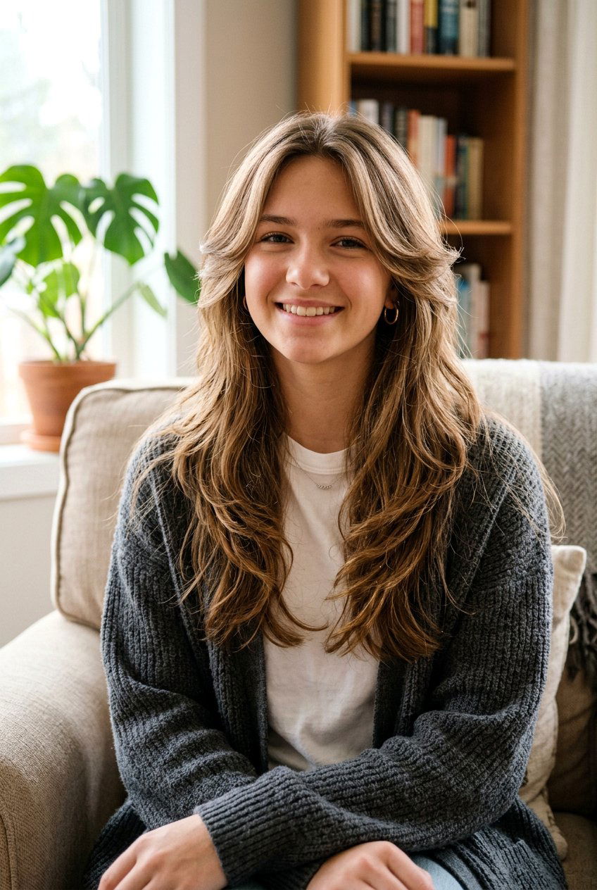 Butterfly Haircut With Long Layers And Face Framing - 20 butterfly haircut for teenage girls - 20 butterfly haircut for teenage girls