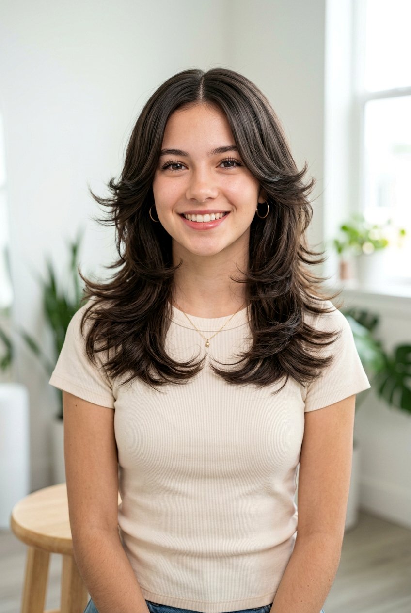 Butterfly Haircut With Middle Part - 20 butterfly haircut for teenage girls - 20 butterfly haircut for teenage girls