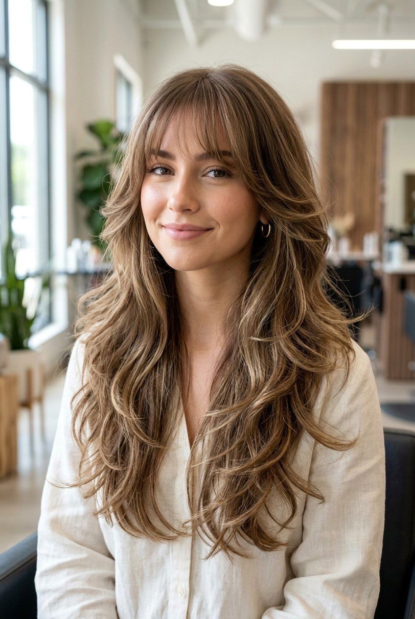 Butterfly Haircut With Wispy Bangs - 20 butterfly layers for long hair - 20 butterfly layers for long hair