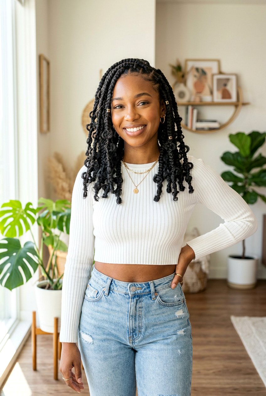 Butterfly Knotless Braids - 20 black women knotless braid ideas - 20 black women knotless braid ideas