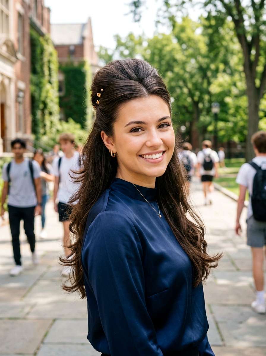 Butterfly Layers Half Up Half Down - 20 college girls butterfly layers haircut - 20 college girls butterfly layers haircut