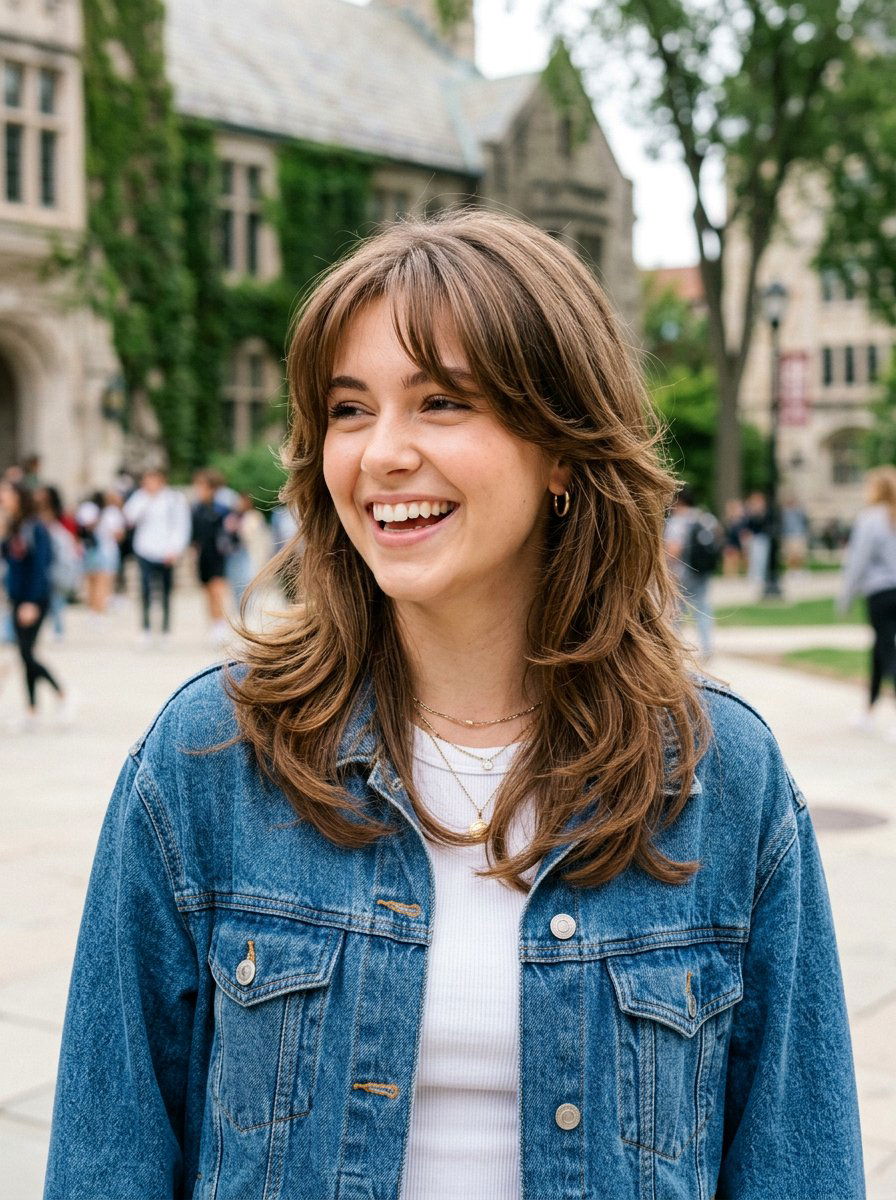 Butterfly Layers With Curtain Bangs - 20 college girls butterfly layers haircut - 20 college girls butterfly layers haircut